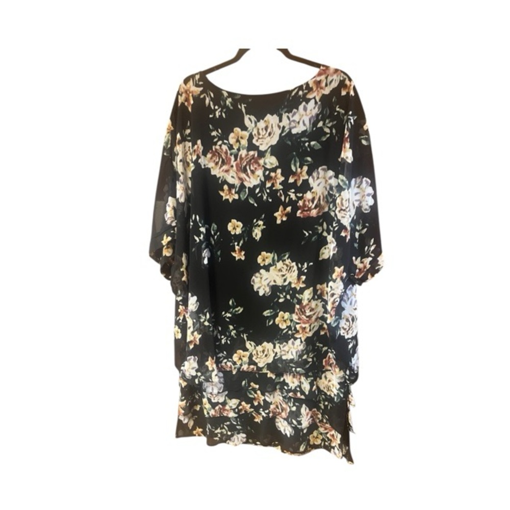 Evans Printed Overlay Shift Dress View 3
